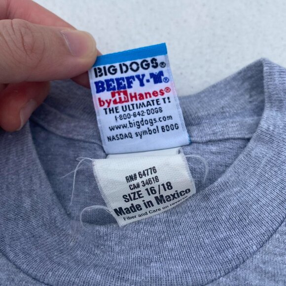 Vintage Y2K 2000s Little Big Dogs Grey Cheerleader Graphic Tee Shirt Small 16/18 - Picture 4 of 8